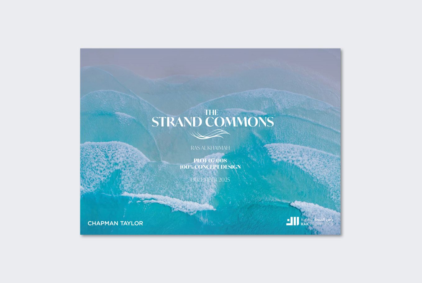 Abstract blue and white design with text overlay for a brand promotion.