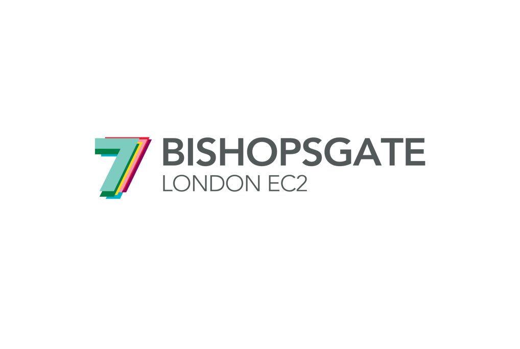 Logo of 7 Bishopsgate, London EC2, featuring colourful design elements.