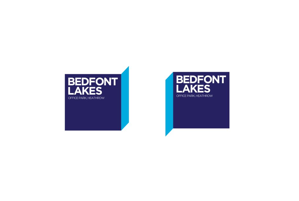 Two blue and purple square logos for Bideford Lakes.