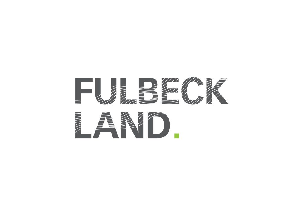 Text logo featuring the words "Fulbeck Land" with a green dot.
